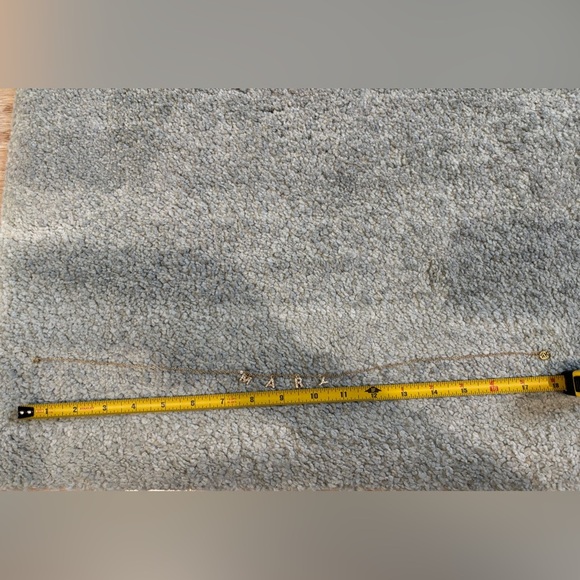 Gold Color Mary Letter Necklace 18 inch - Picture 8 of 9